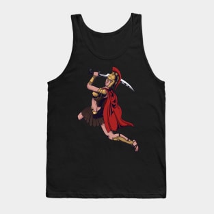 Spartan Warrior woman ready for battle Tank Top